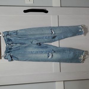 Tricot paperbag hi rise mom jeans. XL